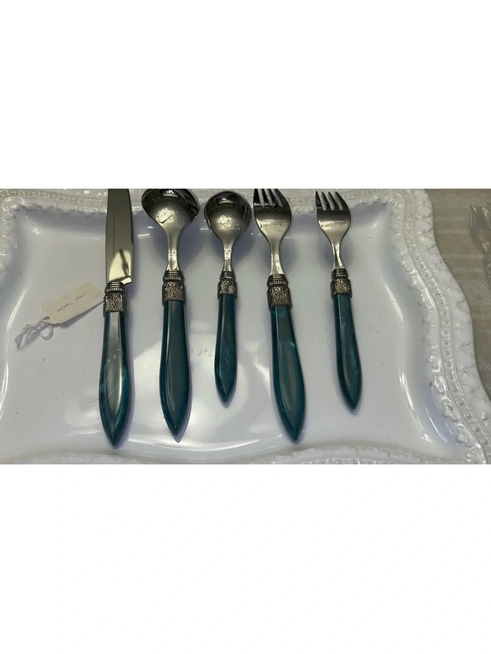 Vintage Stanley Roberts Single 5-piece Place Setting In Pearlescent Green NWT